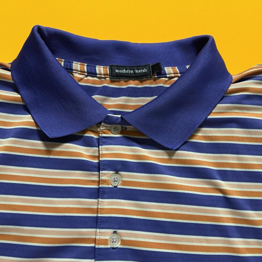 Southern Marsh Multicolor Striped Flex Polo Shirt Size Men’s XL - Picture 2 of 10
